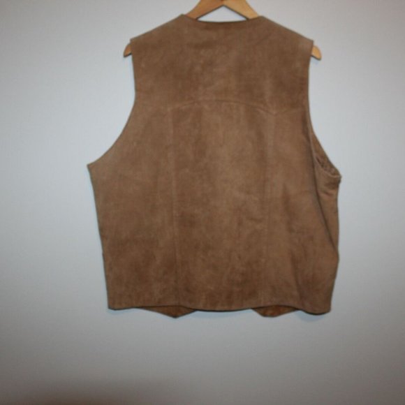 Cripple Creek Suede Leather Button Vest Tan 100% Leather Men's Size XL H12400 - Picture 6 of 6